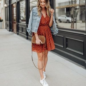 Madewell Plus Size Puff Sleeve Smocked Waist Polk Dot Dress